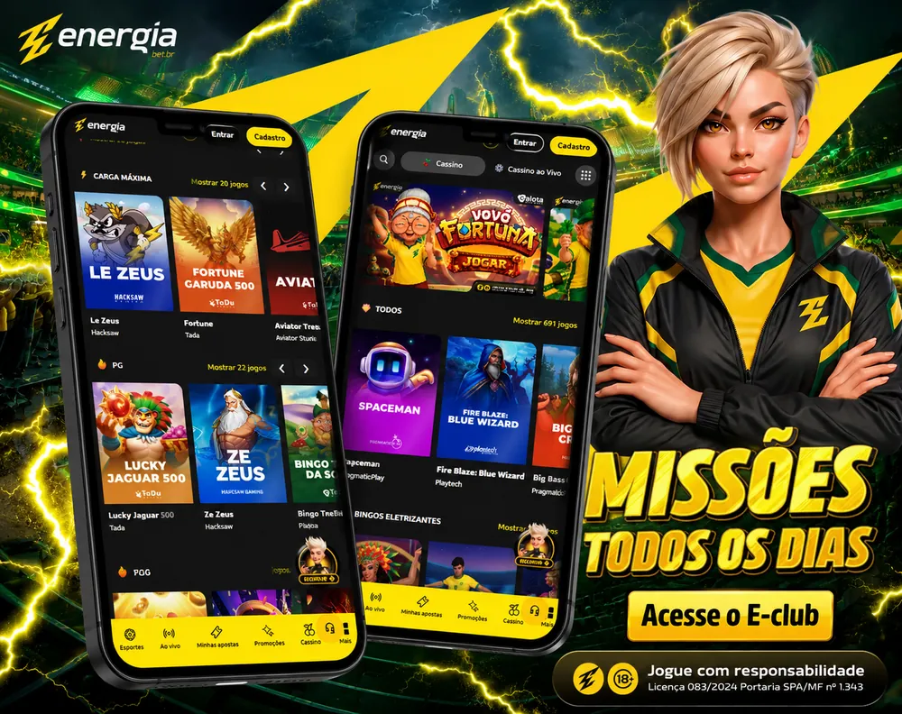 Aplicativo da Energia Bet no celular Android e iOS
